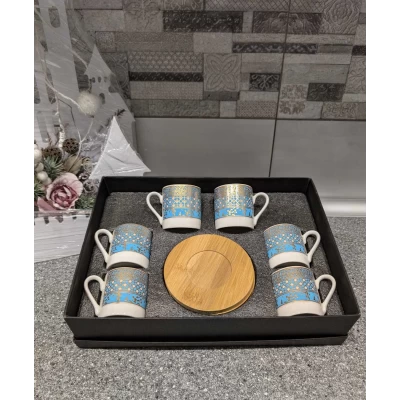 Кофейный набор 6чашек(70мл) +6 бамбуковых блюдец Кофейный набор 6чашек(70мл) +6 бамбуковых блюдец