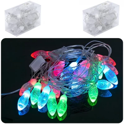 Гирлянда электрическая "Лампочка-Шишка" 20шт 5М LED цветная D-41