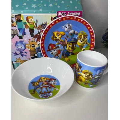 Набор детской посуды 3предмета из стеклокерамики в ассортименте