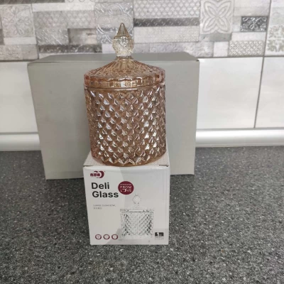 Стеклянная ёмкость для хранения (330мл) бронзовая Стеклянная ёмкость для хранения (330мл) бронзовая