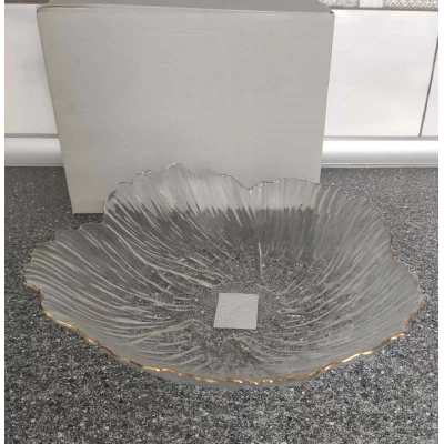 Стеклянный салатник Cold Прозрачный с золотом(1,2л)