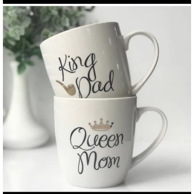 Фарфоровая чашка (500мл) Король папа и Королева мама
