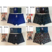 Мужские трусы боксеры бамбук WENZHI W3760 ростовка от 50 до 56