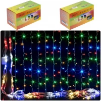 Гирлянда электрическая штора 3*2 метра 180L цветная LED D-4