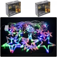 Гирлянда электрическая Штора 12 звезд мультицвет D-44/RJ-09