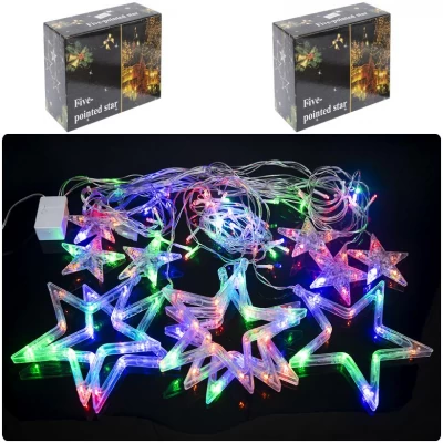 Гирлянда электрическая Штора 12 звезд мультицвет D-44/RJ-09
