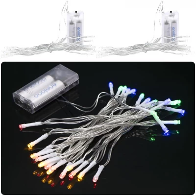 Гірлянда  LED на 2-х батарейках 30 лампочок 4 метри мультиколір RJ-06