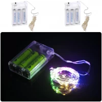 Гірлянда Ниточка на 3-х батарейках 50 лампочок 5 метрів мультиколір RJ-03