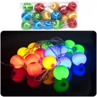 Гирлянда электрическая "Шелк" 16 шаров D6см, теплый белый RH-4.