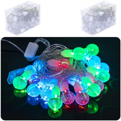 Гирлянда электрическая "Лампочка-Шарик" 20шт 5М LED цветная D-40