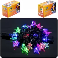 Гирлянда электрическая "Звезды" 28шт 5М черная, цветная D-27