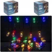 Гирлянда электрическая "Ретро Лампочка" 12шт мультицвет LED удлиненная 4м RJ-17