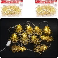 Гирлянда электрическая LED Елка Золото 10шт, 2м RJ-12