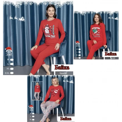 Піжами жіночі коттон на байці, 2нитка з начосом, M (42-44) - 2XL (48-50)