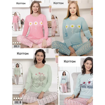 Піжами жіночі м'яка бавовна, Туреччина, Розміри:M  - 44-46р 