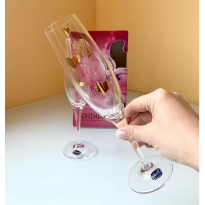 Набор бокалов для шампанского Bohemia Eva 2Х220мл свадьба