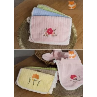 Полотенца кухонные микрофибра, Полосы с цветком 25см*50см, 142912