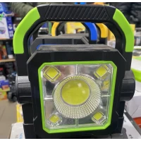 Светодиодный ручной LED фонарь аккумуляторный с боковой COB лампой и солнечной панелью прожектор FORLIFE FL-7078