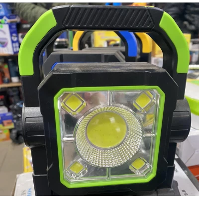 Светодиодный ручной LED фонарь аккумуляторный с боковой COB лампой и солнечной панелью прожектор FORLIFE FL-7078