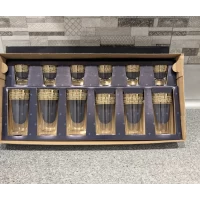 Набор 6стаканов (250мл)+6 стопок (50мл) с золотосодержащей деколью Греческий узор