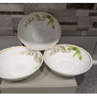 Салатник из стеклокерамики (17,5см)Белая орхидея