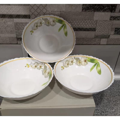 Салатник из стеклокерамики (17,5см)Белая орхидея