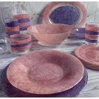 Сервіз Luminarc AMB STONY PINK & PURPLE /46 пр.