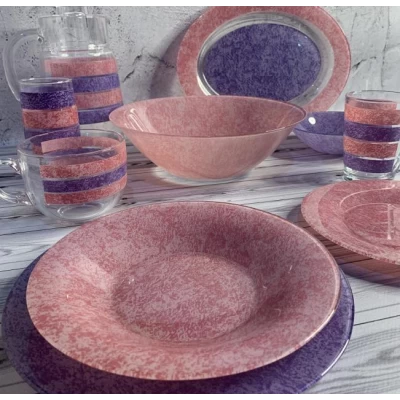 Сервіз Luminarc AMB STONY PINK & PURPLE /46 пр. Сервіз Luminarc AMB STONY PINK & PURPLE /46 пр.