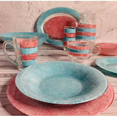 Сервиз Luminarc AMB STONY PINK & TURQUISE /46пр. Сервиз Luminarc AMB STONY PINK & TURQUISE /46пр.