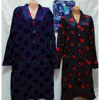 Женский халат байковыйS-3 (XL-5XL) с рукавами пуговицы, 1511