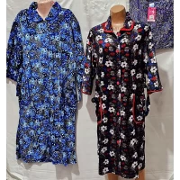 Женский халат велюровыйS-2 (XL-5XL)пуговица, 1411