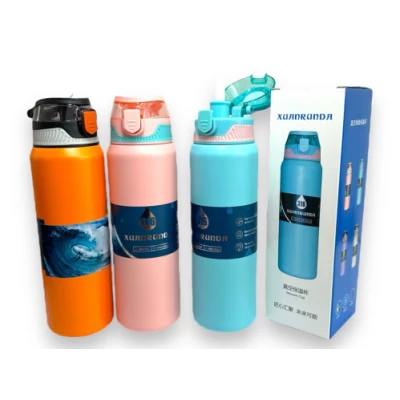 Термос метал. 316 с пл. корпус. 800мл. и трубочкой для питья, 37560 Термос метал. 316 с пл. корпус. 800мл. и трубочкой для питья, 37560