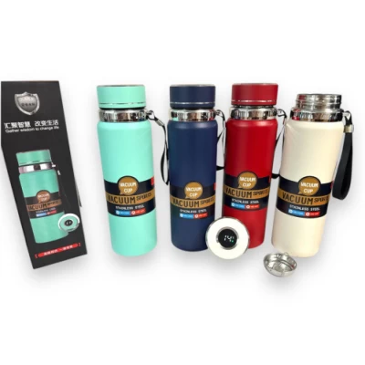 Термос с сеткой 1л в 4цв. однотонный, 38022 Термос с сеткой 1л в 4цв. однотонный, 38022