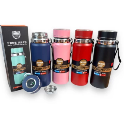 Термос с сеткой 800мл в 4цв. однотонный, 38021 Термос с сеткой 800мл в 4цв. однотонный, 38021