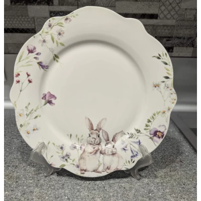 Фарфоровая тарелка сервировочная(27*19см) Весенние истории