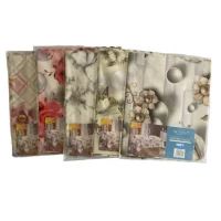 Скатерть 3D "Кристалл" "MONFINO " с кружевами силикон на тканевой основе (140 х 220 см) 