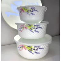 Набор судочков из стеклокерамики 3шт Лаванда