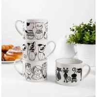 Фарфоровая чашка(400мл) Черная кошка