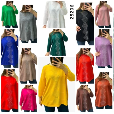 Свитер Кашемир тонкий, Рукав 3/4. Размер 50-54, 25206