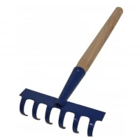 Грабли садовые 6 зубьев с деревянной ручкой (46*18 см)