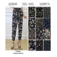 Жіночі літні штани. Розміри норма. В упаковці 12 од різного кольору. Матеріал бамбук, масло, стрейч. 102677