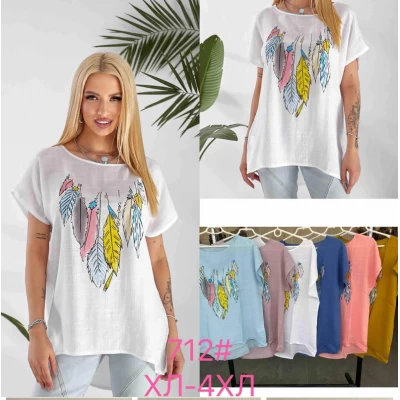 Жіночі футболки. Розмір xl, 2xl, 3xl, 4xl. В упаковці 4 шт одного кольору. Матеріал льон.