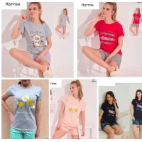 Пижама женская трикотаж (хлопок), размеры S- XL (46-52), Турция