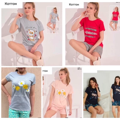 Пижама женская трикотаж (хлопок), размеры S- XL (46-52), Турция Пижама женская трикотаж (хлопок), размеры S- XL (46-52), Турция