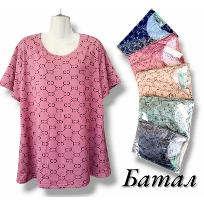 Футболка жіноча трикотажна. Тканина м'якенька, гарно тягнеться. Розміри: 4XL-8XL.