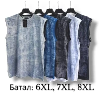 Футболка безрукавка чоловіча трикотажна. Батал. Розміри: 6XL, 7XL, 8XL різного кольору.