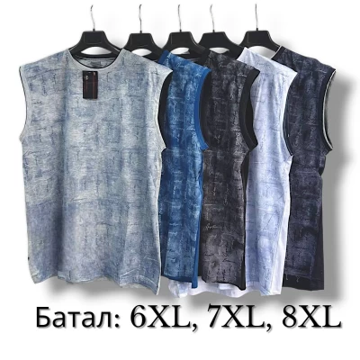Футболка безрукавка чоловіча трикотажна. Батал. Розміри: 6XL, 7XL, 8XL різного кольору.