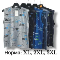 Футболка безрукавка чоловіча трикотажна. Норма. Розміри: XL, 2XL, 3XL. різного кольору.