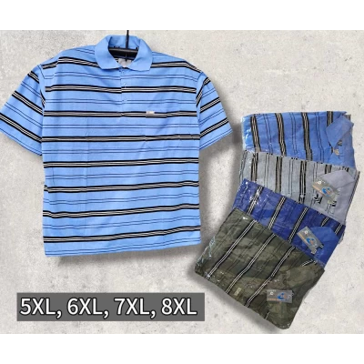 Футболка -рубашка чоловіча в смужку. Має одну накладну кишеню. Розміри: 5XL- 8XL. (XL-4XL)