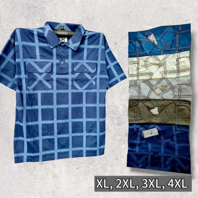 Футболка -рубашка для чоловіків, в клетеу.  Розміри: XL- 4XL. 